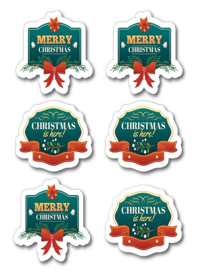 D2C Merry Christmas Gift Wrap Stickers - Self-Adhesive, Peel & Stick Labels, 2 Festive Designs for Gift Wrapping, Greeting Cards, Secret Santa (1.6 x 1.3 Inches, Pack of 36) - Image 1